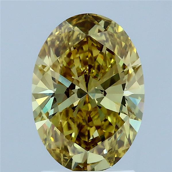 1.89 Carat Oval Lab Grown Diamond, Fancy Intense Yellow Color, VVS2 Clarity