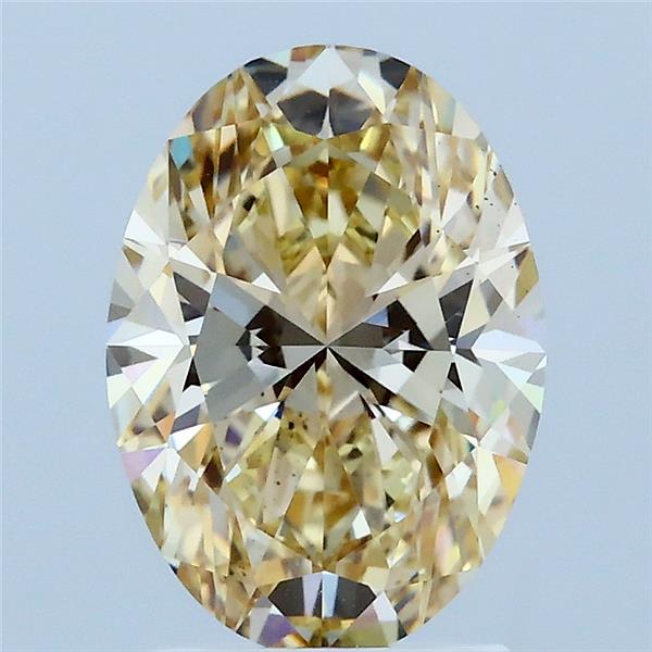 2.03 Carat Oval Lab Grown Diamond, Fancy Yellow Color, VS2 Clarity