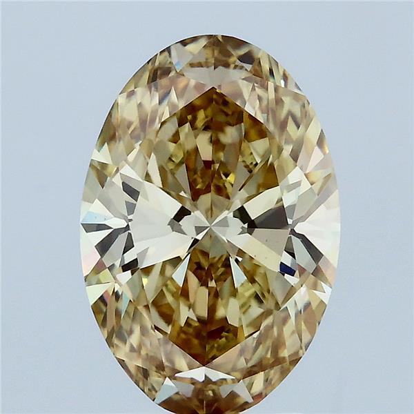 3.01 Carat Oval Lab Grown Diamond, Fancy Intense Yellow Color, VS1 Clarity