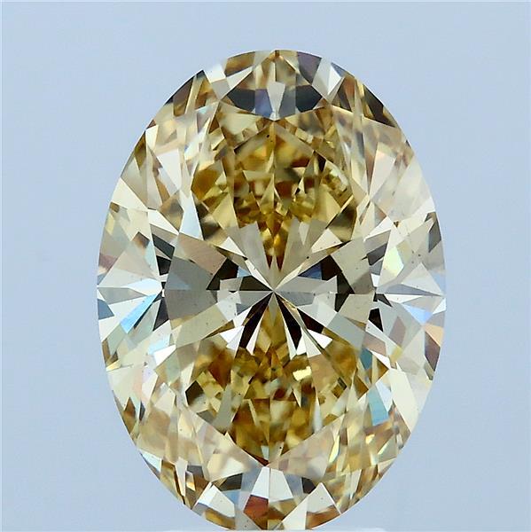 4.01 Carat Oval Lab Grown Diamond, Fancy Intense Yellow Color, VS2 Clarity