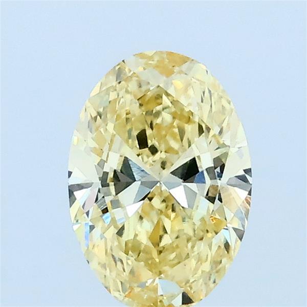 0.77 Carat Oval Lab Grown Diamond, Fancy Yellow Color, VVS2 Clarity