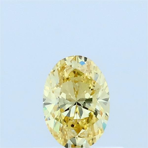 0.33 Carat Oval Lab Grown Diamond, Fancy Yellow Color, VVS2 Clarity