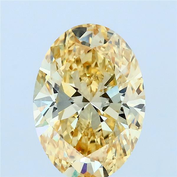 2.05 Carat Oval Lab Grown Diamond, Fancy Intense Yellow Color, VVS2 Clarity