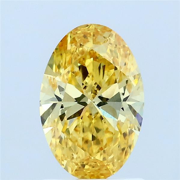 1.00 Carat Oval Lab Grown Diamond, Fancy Vivid Yellow Color, VVS1 Clarity