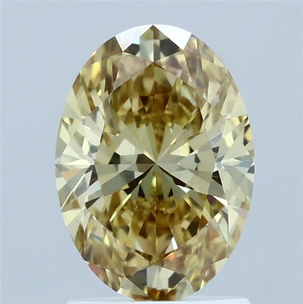 1.52 Carat Oval Lab Grown Diamond, Fancy Yellow Color, VS1 Clarity