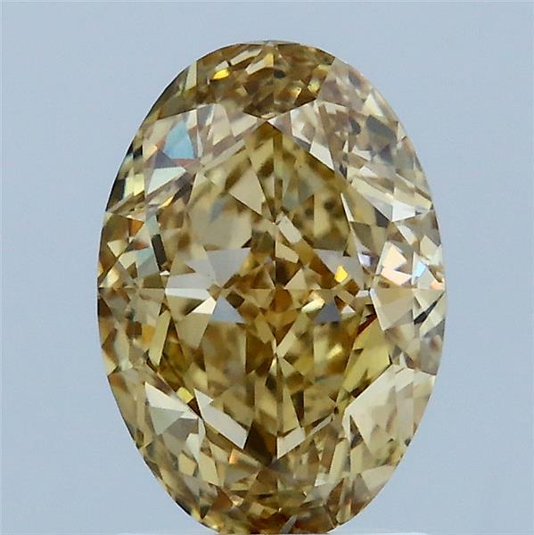 2.02 Carat Oval Lab Grown Diamond, Fancy Intense Yellow Color, VS2 Clarity