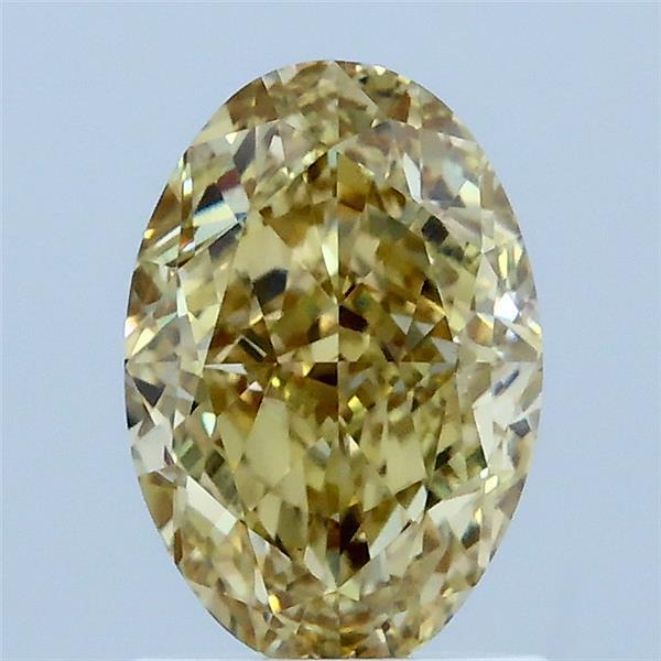 1.55 Carat Oval Lab Grown Diamond, Fancy Yellow Color, VS1 Clarity