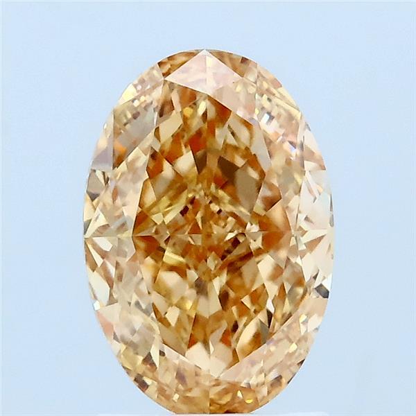 2.01 Carat Oval Lab Grown Diamond, Fancy Intense Yellow Color, VS1 Clarity