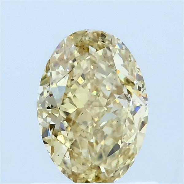 1.04 Carat Oval Lab Grown Diamond, Fancy Yellow Color, SI1 Clarity