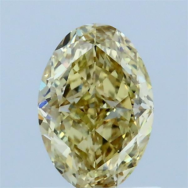 1.06 Carat Oval Lab Grown Diamond, Fancy Intense Yellow Color, VS1 Clarity