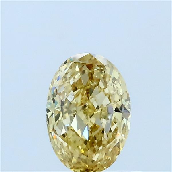 0.53 Carat Oval Lab Grown Diamond, Fancy Yellow Color, VVS2 Clarity