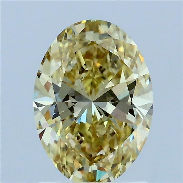 1.51 Carat Oval Lab Grown Diamond, Fancy Intense Yellow Color, VS2 Clarity