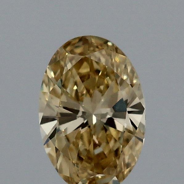 0.33 Carat Oval Lab Grown Diamond, Fancy Yellow Color, VVS2 Clarity
