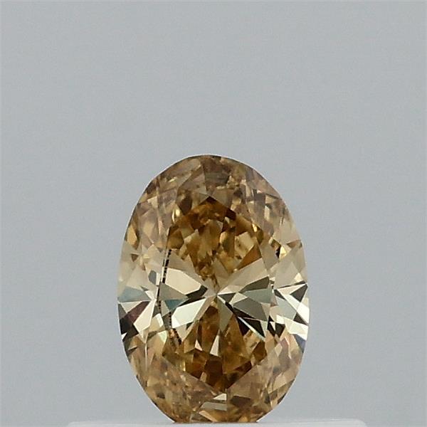 0.32 Carat Oval Lab Grown Diamond, Fancy Intense Yellow Color, VVS2 Clarity