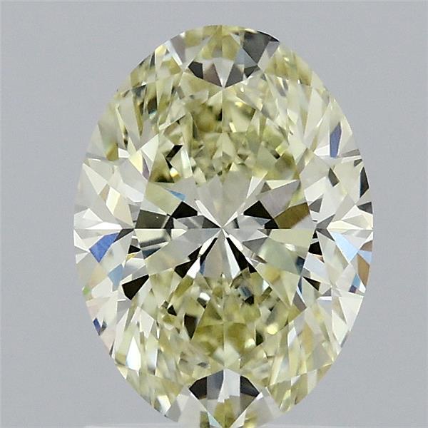 1.51 Carat Oval Lab Grown Diamond, Fancy Yellow Color, VVS2 Clarity