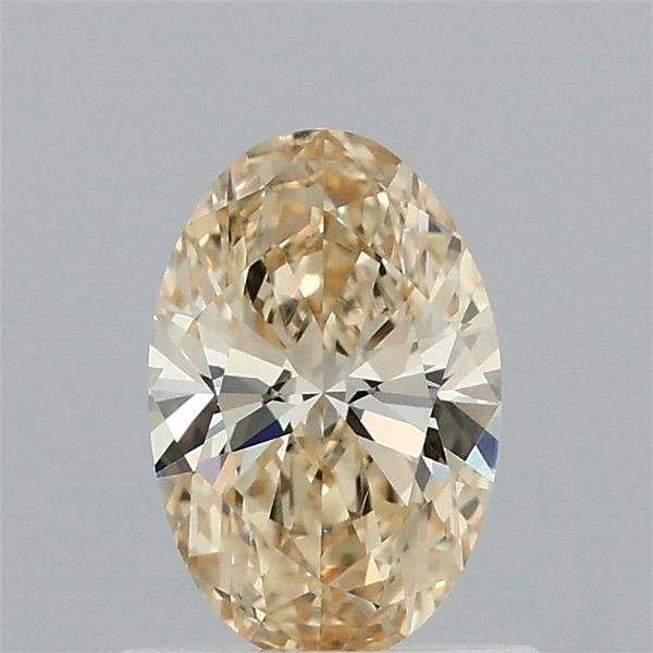 0.74 Carat Oval Lab Grown Diamond, Fancy Intense Yellow Color, VVS2 Clarity