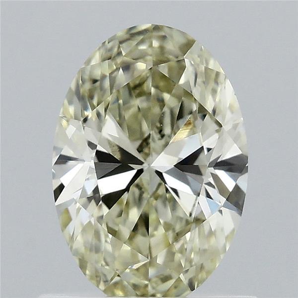 0.83 Carat Oval Lab Grown Diamond, Fancy Yellow Color, VVS2 Clarity
