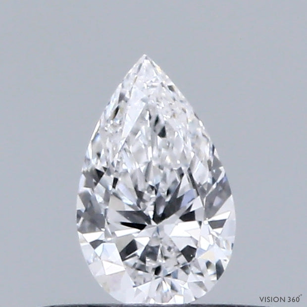 0.30 Carat Pear Lab Grown Diamond, Very Good Polish, D Color, VVS2 Clarity