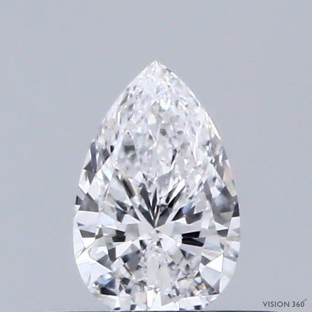 0.31 Carat Pear Lab Grown Diamond, Very Good Polish, D Color, VVS2 Clarity