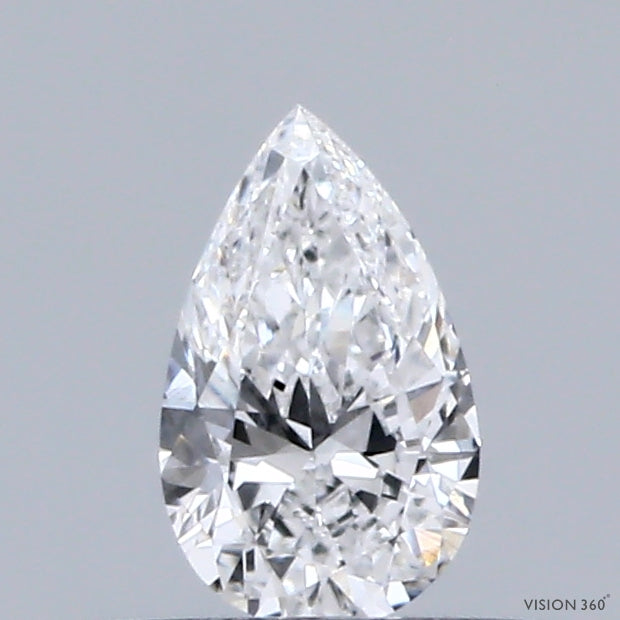 0.32 Carat Pear Lab Grown Diamond, Very Good Polish, D Color, VVS2 Clarity