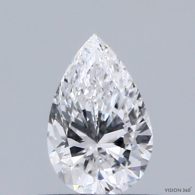 0.35 Carat Pear Lab Grown Diamond, Very Good Polish, D Color, VVS2 Clarity