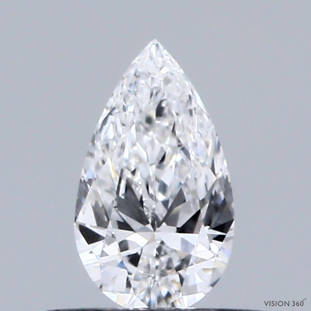 0.35 Carat Pear Lab Grown Diamond, Very Good Polish, D Color, VVS2 Clarity