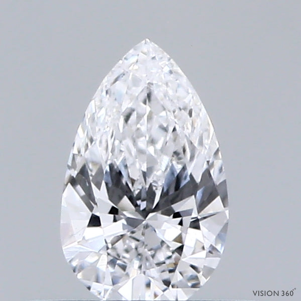 0.36 Carat Pear Lab Grown Diamond, Very Good Polish, D Color, VVS2 Clarity
