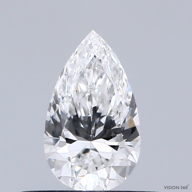 0.36 Carat Pear Lab Grown Diamond, Very Good Polish, D Color, VVS2 Clarity