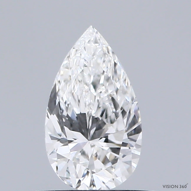 0.38 Carat Pear Lab Grown Diamond, Very Good Polish, E Color, VVS2 Clarity