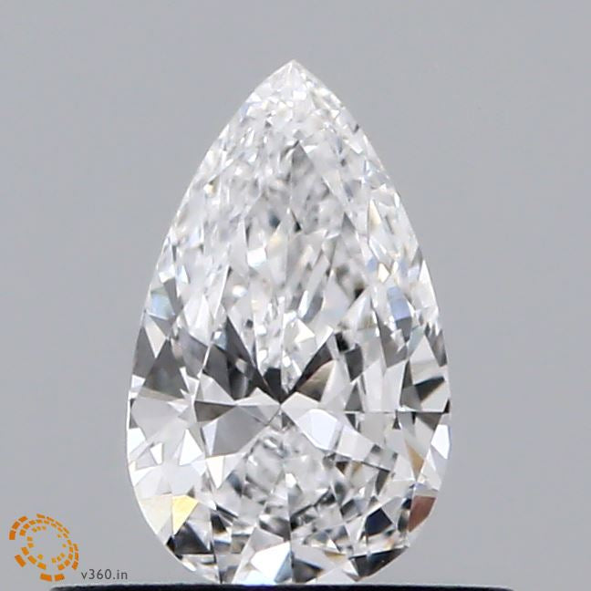 0.39 Carat Pear Lab Grown Diamond, Very Good Polish, D Color, VVS2 Clarity