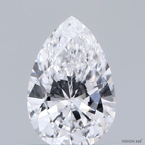 0.43 Carat Pear Lab Grown Diamond, Very Good Polish, D Color, VVS2 Clarity