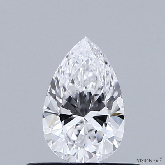 0.47 Carat Pear Lab Grown Diamond, Very Good Polish, D Color, VVS2 Clarity