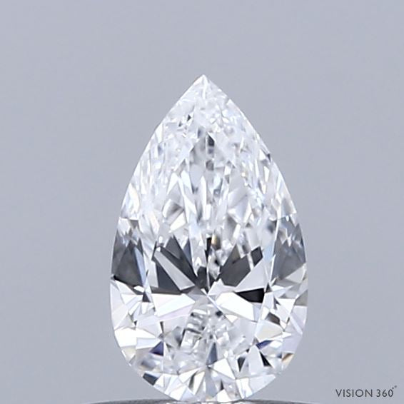 0.48 Carat Pear Lab Grown Diamond, Very Good Polish, D Color, VVS2 Clarity