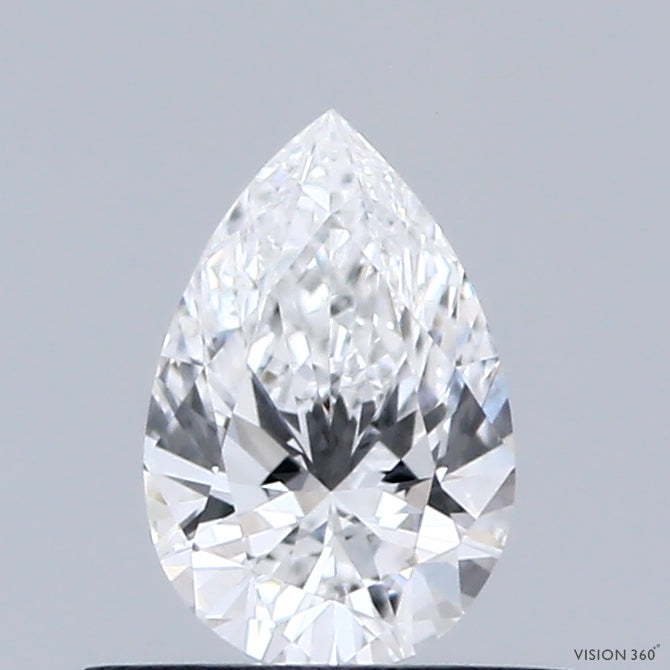 0.48 Carat Pear Lab Grown Diamond, Very Good Polish, D Color, VVS2 Clarity