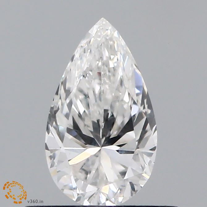 0.49 Carat Pear Lab Grown Diamond, Good Polish, F Color, VVS2 Clarity