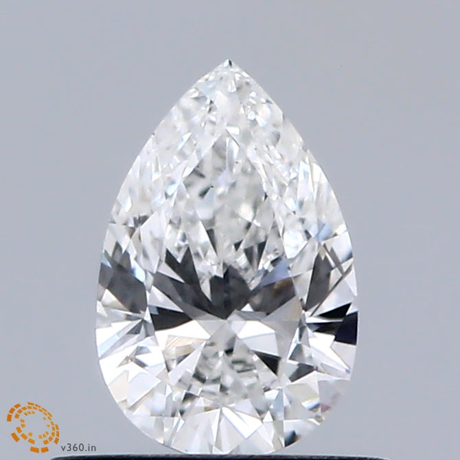 0.49 Carat Pear Lab Grown Diamond, Very Good Polish, E Color, VS1 Clarity
