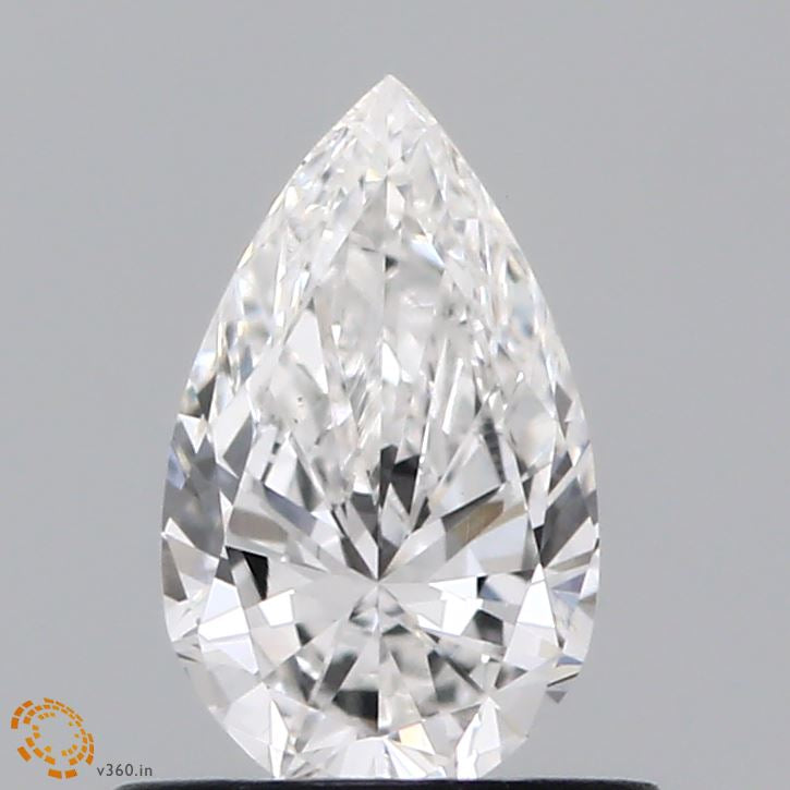 0.59 Carat Pear Lab Grown Diamond, Very Good Polish, E Color, VVS2 Clarity