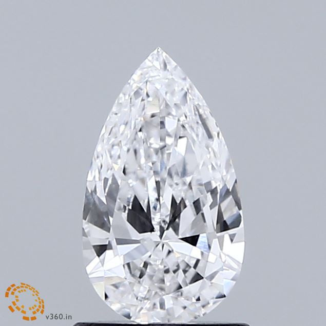 0.77 Carat Pear Lab Grown Diamond, Very Good Polish, D Color, VVS1 Clarity