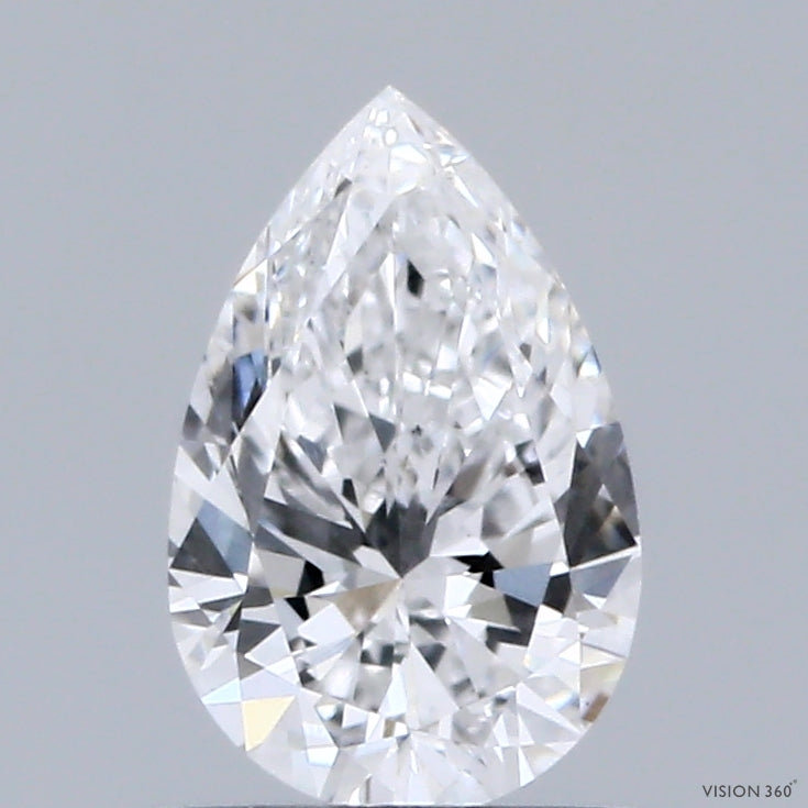 0.78 Carat Pear Lab Grown Diamond, Very Good Polish, D Color, VVS2 Clarity