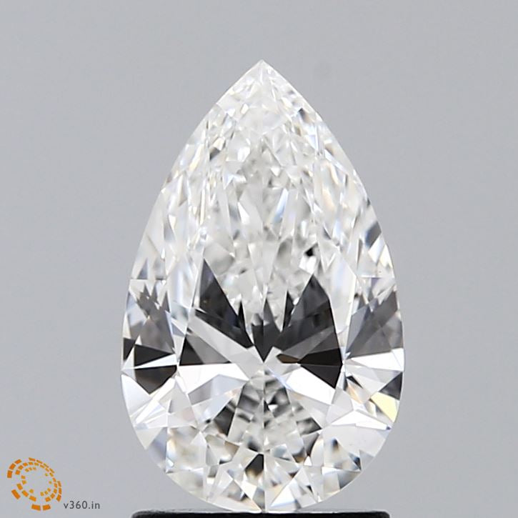 1.52 Carat Pear Lab Grown Diamond, Excellent Polish, G Color, VVS2 Clarity