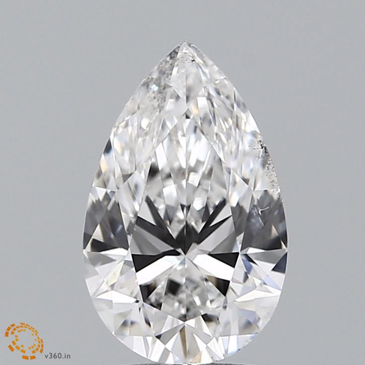 1.72 Carat Pear Lab Grown Diamond, Excellent Polish, F Color, SI1 Clarity