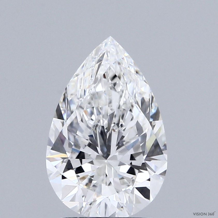 2.01 Carat Pear Lab Grown Diamond, Excellent Polish, E Color, VVS2 Clarity