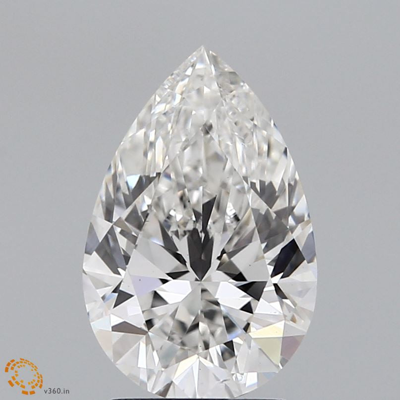 2.08 Carat Pear Lab Grown Diamond, Excellent Polish, F Color, VS1 Clarity