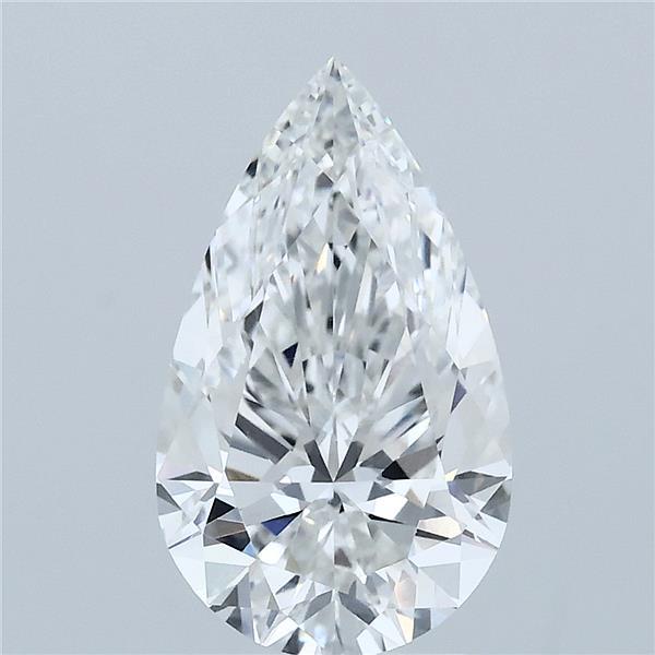 2.38 Carat Pear Lab Grown Diamond, Excellent Polish, F Color, VVS2 Clarity