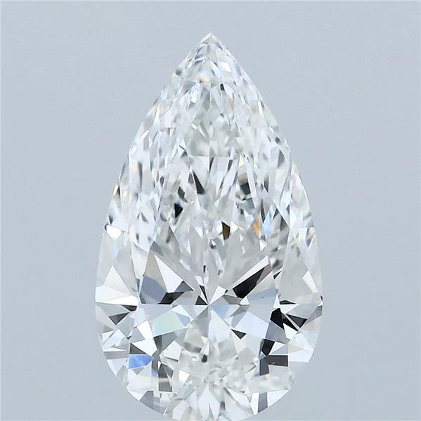 2.50 Carat Pear Lab Grown Diamond, Excellent Polish, F Color, VVS2 Clarity