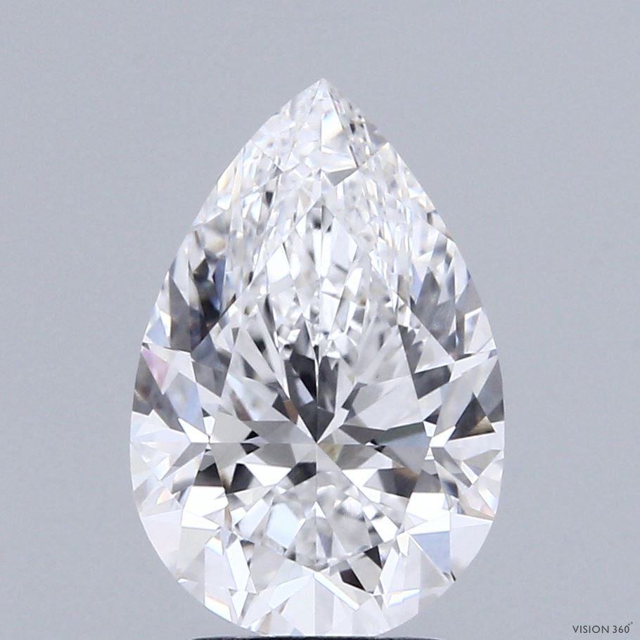 3.00 Carat Pear Lab Grown Diamond, Excellent Polish, D Color, VVS2 Clarity