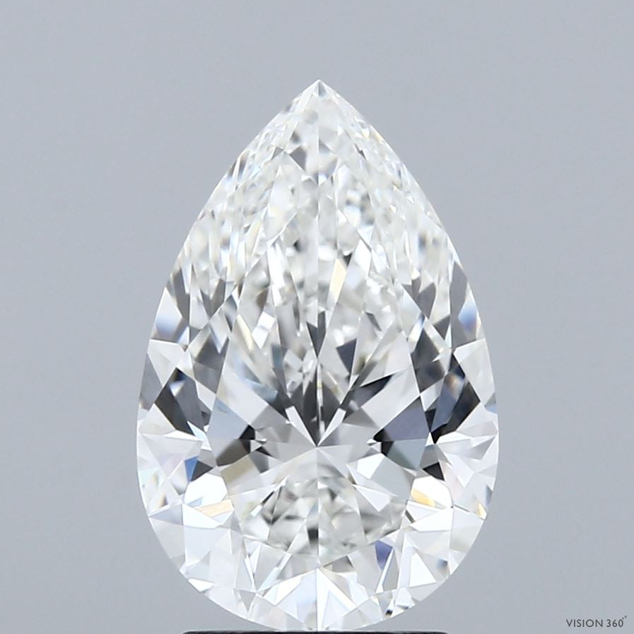 3.02 Carat Pear Lab Grown Diamond, Excellent Polish, F Color, VVS2 Clarity
