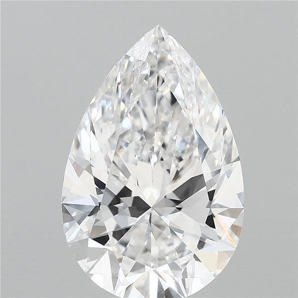 3.08 Carat Pear Lab Grown Diamond, Excellent Polish, E Color, VVS1 Clarity