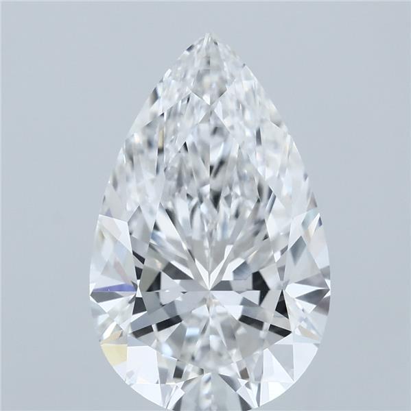3.78 Carat Pear Lab Grown Diamond, Excellent Polish, E Color, VVS2 Clarity