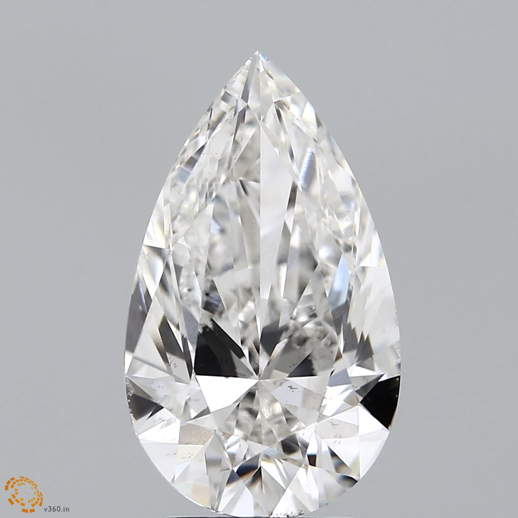 4.00 Carat Pear Lab Grown Diamond, Very Good Polish, G Color, VS2 Clarity